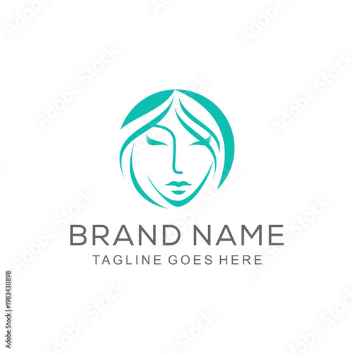 beauty women logo design with creative concept premium vector