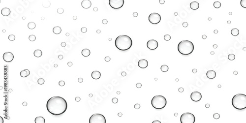 Abstract water bubbles background with transparent circles vector illustration design element