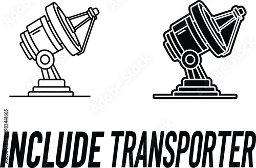 Retro sci fi transporter devices vintage style communication and teleportation technology