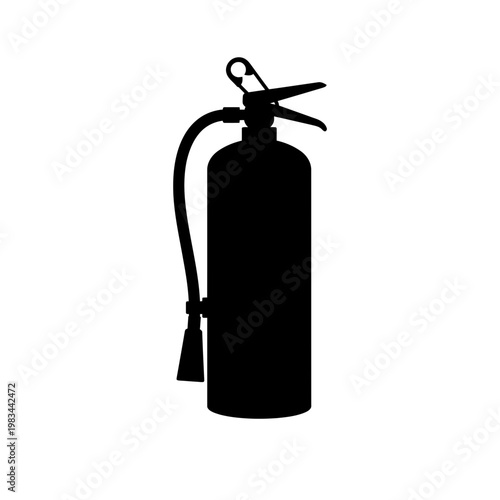 Silhouette of a fire extinguisher for safety and emergency