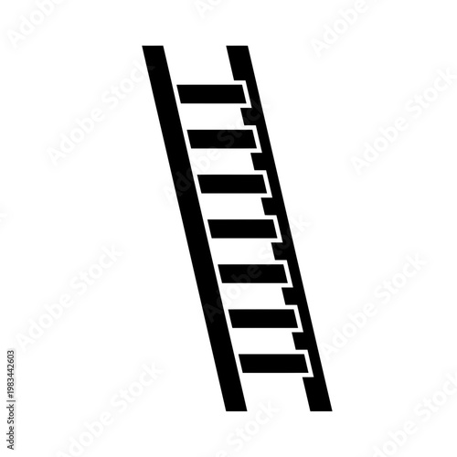 Black ladder icon on white background