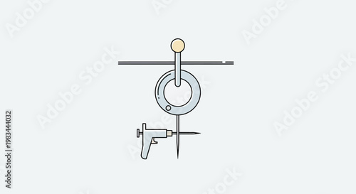Simple graphic of a piercing tool, loop, and nail