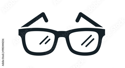 Black framed glasses with clear lenses and reflective streaks