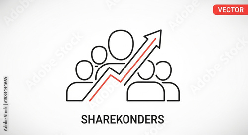 Shareholders group with upward trending graph representing growth.