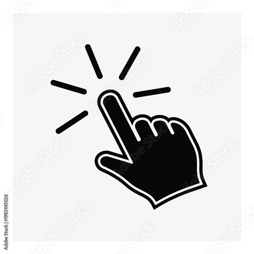 Bild auf Leinwand An abstract graphic representing a hand cursor icon, symbolizing interaction, clicking, and digital engagement