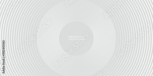 Futuristic white abstract background. Glowing circle lines design. Swirl circular lines element. Future technology concept. Horizontal banner template.