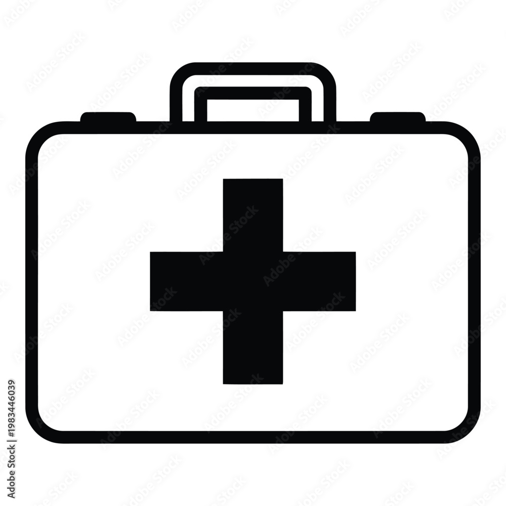 Obraz premium First Aid Kit Icon A Medical Emergency and Healthcare Symbol for Safety and Health Preparedness