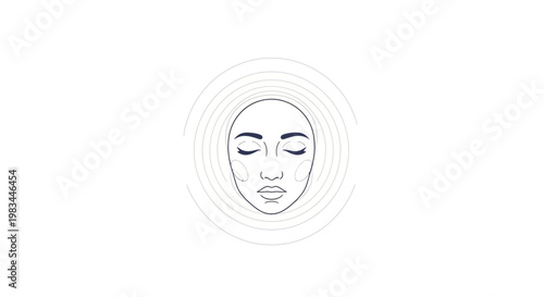 A serene face with closed eyes.