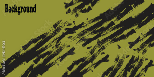Abstract expressionist background with bold black and yellow brushstrokes