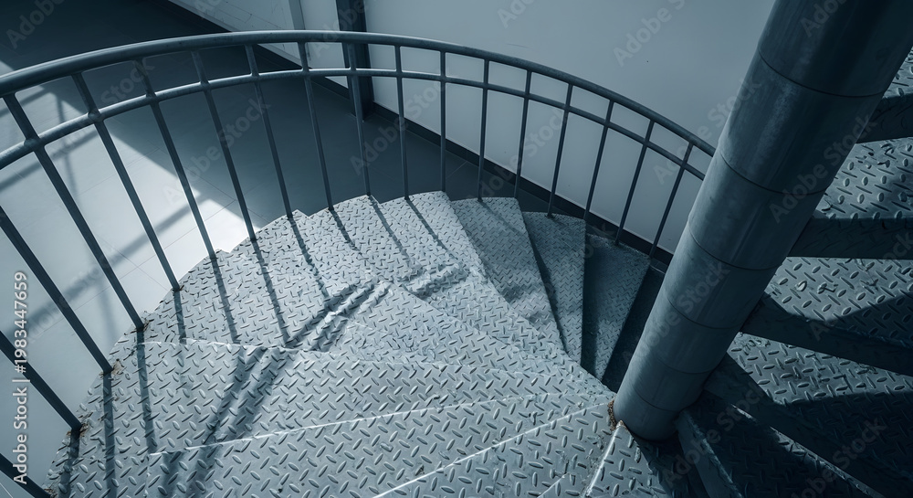Fototapeta premium Spiral Staircase in a Modern Building's Interior