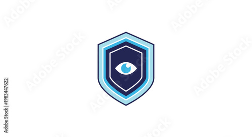 Shield logo with eye symbol.