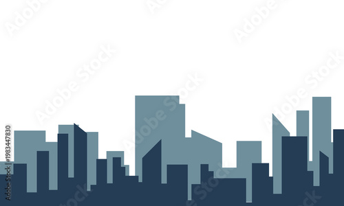 Silhouette of the cartoon city on shadow background. Urban vector symbol . Vector Illustration .EPS 10 .