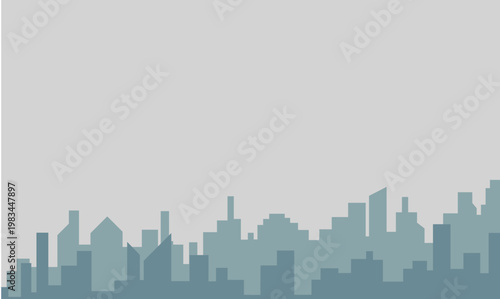 Silhouette of the cartoon city on shadow background. Urban vector symbol . Vector Illustration .EPS 10 .