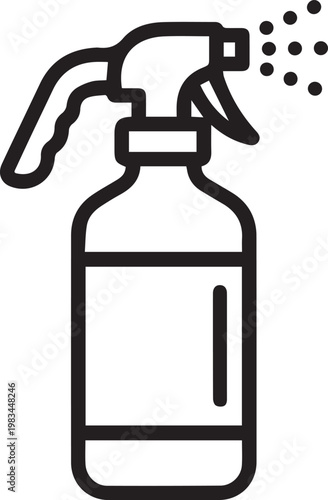 Premium Handheld Plant Misting Bottle Vector Icon with Fine Spray Nozzle for Indoor Gardening, Hydroponics, Houseplant Care, Smart Home Automation, Floral Design, Office Greenery, Wellness