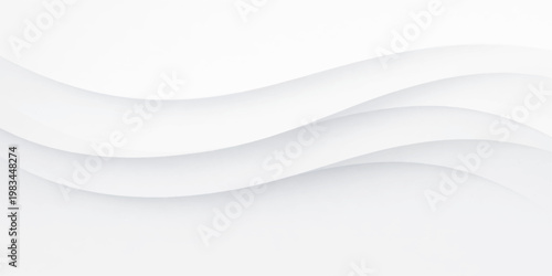 Abstract white light gray wavy background with soft shadows and layered 3D paper texture, showcasing smooth flowing curves, gentle gradients, and a minimalist modern clean aesthetic design.