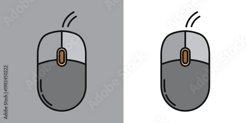 minimalist computer mouse icon flat design vector illustration for office and technology