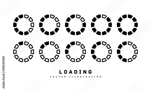 ローディング シンプルなアイコンのセット ベクターイラスト