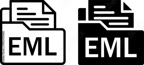 Comparison of two different email file format icons labeled eml