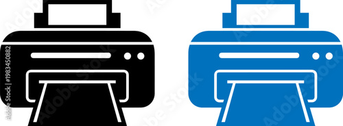 Contrast between monochrome and colorful printer illustrations