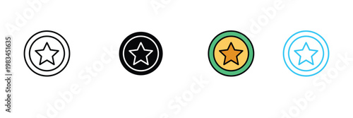 Star Medal Icon for Quality Award, Achievement Badge, Best Performance, and Success Reward Symbol. Symbol Vector Illustration.