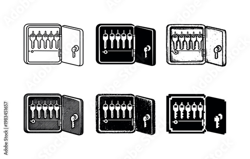 Wall-mounted key cabinet used to organize and securely store keys in homes, offices, or facilities