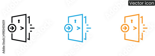 Vector icons of file upload symbols in black, blue, and orange, on a clean white background, for business or technology concepts