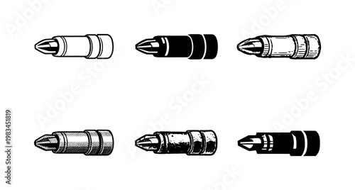 Screwdriver Tip Variants. Rotating or magnetic tip of a screwdriver for easy screw engagement