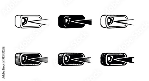Laser emitter window of a distance meter projecting a focused beam for measurement