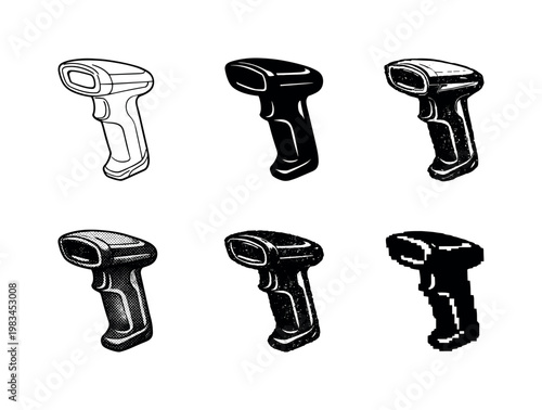 Scanner Variants. Cordless handheld scanner with ergonomic grip for fast retail checkout or warehouse operations