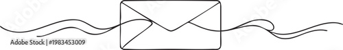 Envelope mail line art icon, minimal outline vector illustration for communication concept