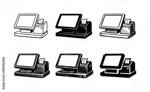 Touchscreen cash register for modern point-of-sale operations with receipt printing and digital interface