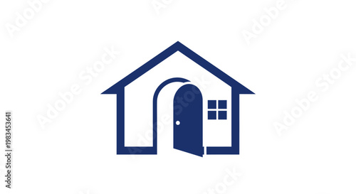 Simple house with door and window.