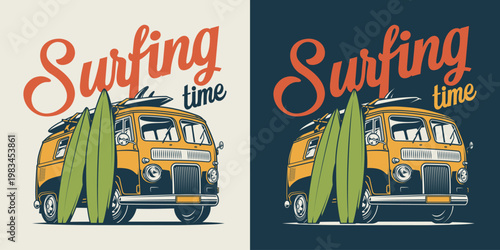 Surfing with van boards