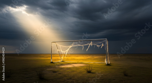 football goal damaged