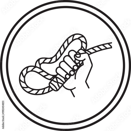 Premium Kabaddi Rope Hand Grip Vector Icon for Sports Equipment Design, Fitness Branding, Athletic Apparel, Team Logos, Training Manuals, Sports Marketing Collateral, Workout Gear