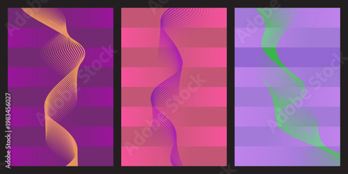 Vibrant horizontal stripes in neon purple and pink with green highlight