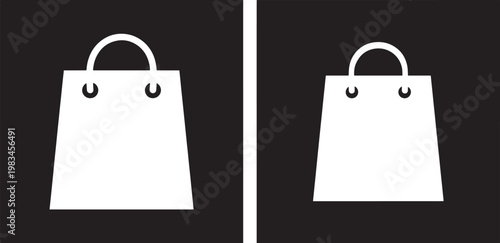 Shopping bags icon with shopping purchase consumer minimalist commerce delivery business customer illustration isolated template collection