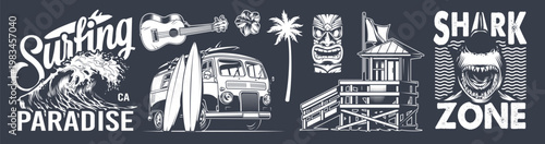 Surfing in California paradise