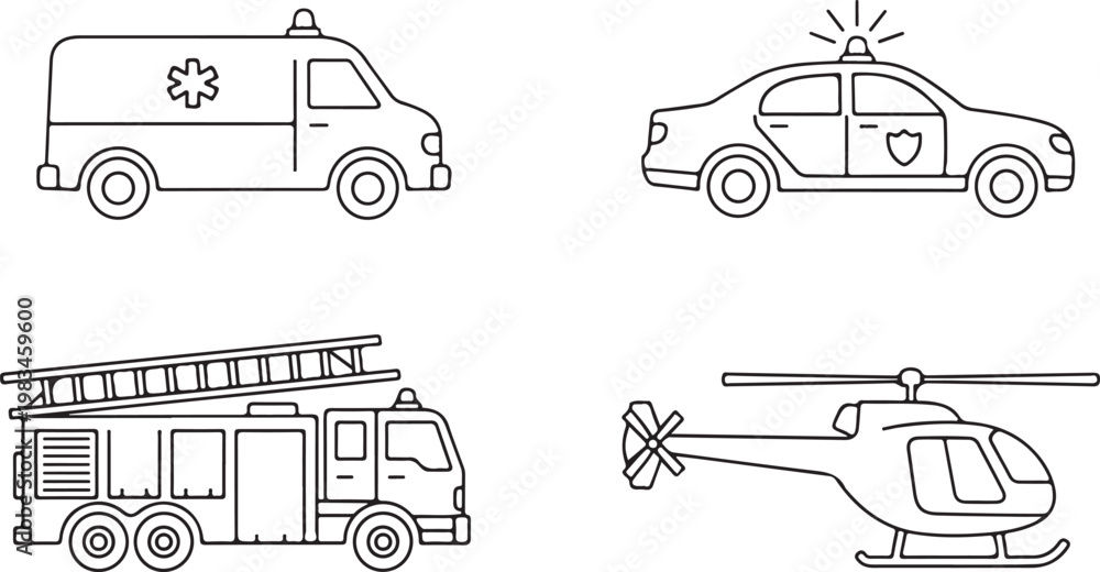 Fototapeta premium Black and white of vintage cars and a propeller airplane classic automobiles sedan coupe desi