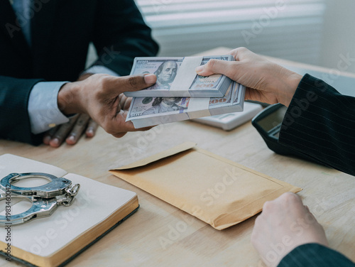 Government officials accepting bribes from citizens, revelations of annual tax evasion, and the concept of bribing officials.