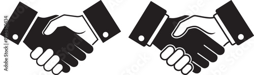 Business handshake icons representing agreement and partnership with handshake business agreement partnership contract collaboration greeting illustration handclasp friendly commerce