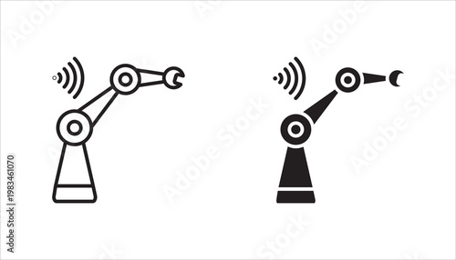 set of robot icons, with white background