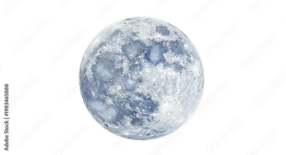 Obraz premium Highly detailed full moon surface texture isolated with realistic craters transparent background