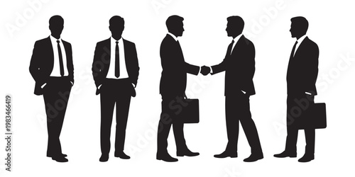 Businessmen shaking hands in a formal agreement