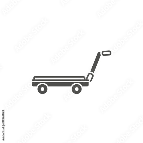 Industrial flatbed platform trolley icon