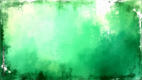 Vector Abstract green backdrop with textured watercolor effect and grunge border exudes artistic vibes and fresh aesthetic, evoking organic feel