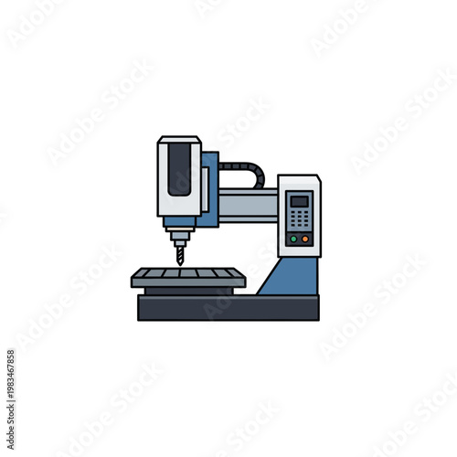 Automatic industrial milling machine with digital console