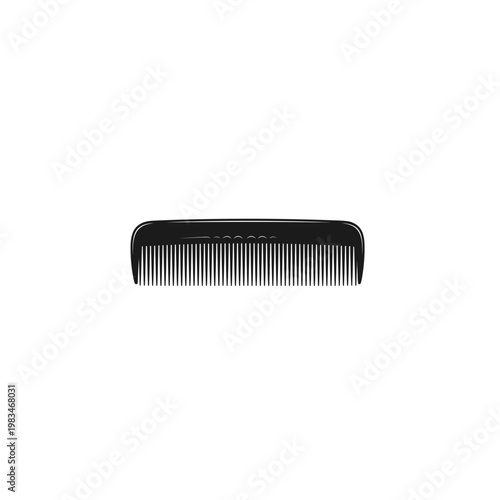 Minimalist black hair comb accessory icon