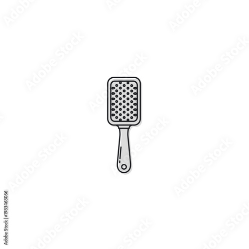 Rectangular hair brush outline graphic