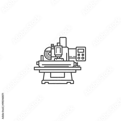 Industrial cnc milling machine technical diagram icon